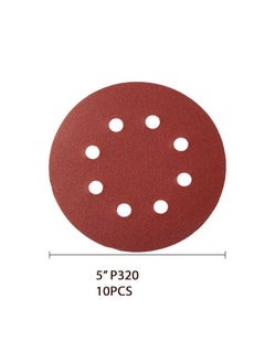 Malfah Enterprises Malfah Sanding Sheet for Random Orbital Sander 5 P 320 Inch Sanding Disc Paper Round 125 Mm Abrasive Sandpaper Set for Random Orbital Sander Polisher 5x320 Grit 10 Pcs  - Image 2