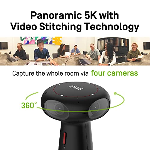 IPEVO Totem 360, Panoramic 360-Degree Conference Camera, USB-C Plug'n'Play, Multiple AI Mode, w/Speaker, Microphone & Noise Reduction, Human-Eye Experience by Four Lens Stitched Display, Zoom & Teams - Image 3