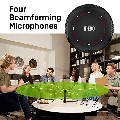 IPEVO Totem 360, Panoramic 360-Degree Conference Camera, USB-C Plug'n'Play, Multiple AI Mode, w/Speaker, Microphone & Noise Reduction, Human-Eye Experience by Four Lens Stitched Display, Zoom & Teams - Image 5