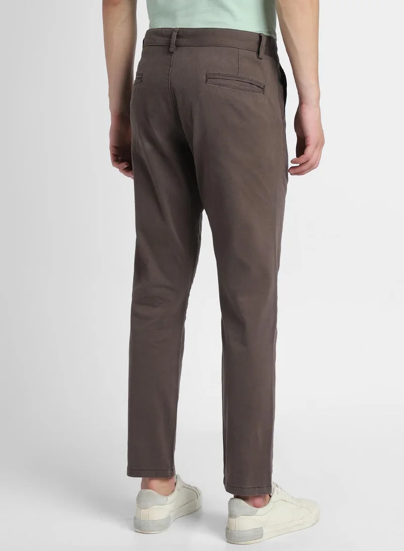 Dennis Lingo Regular Fit Graphite Grey Chinos Pants For Men