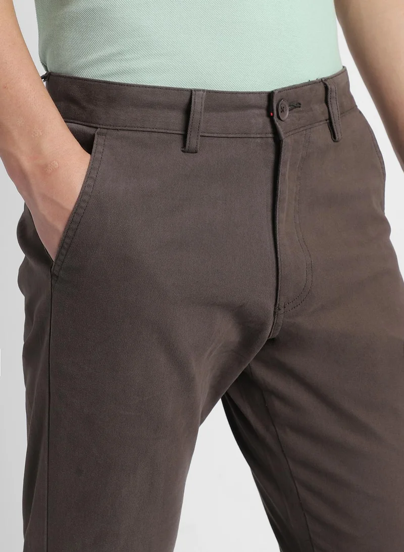 Dennis Lingo Regular Fit Graphite Grey Chinos Pants For Men