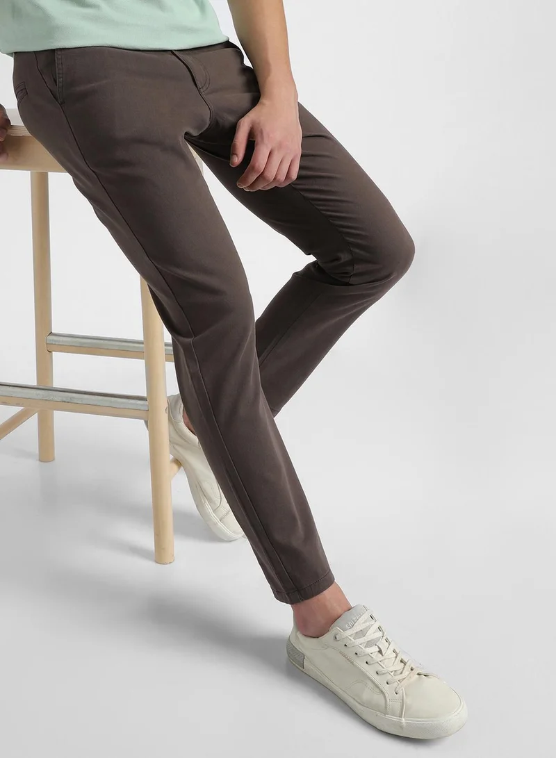 Dennis Lingo Regular Fit Graphite Grey Chinos Pants For Men