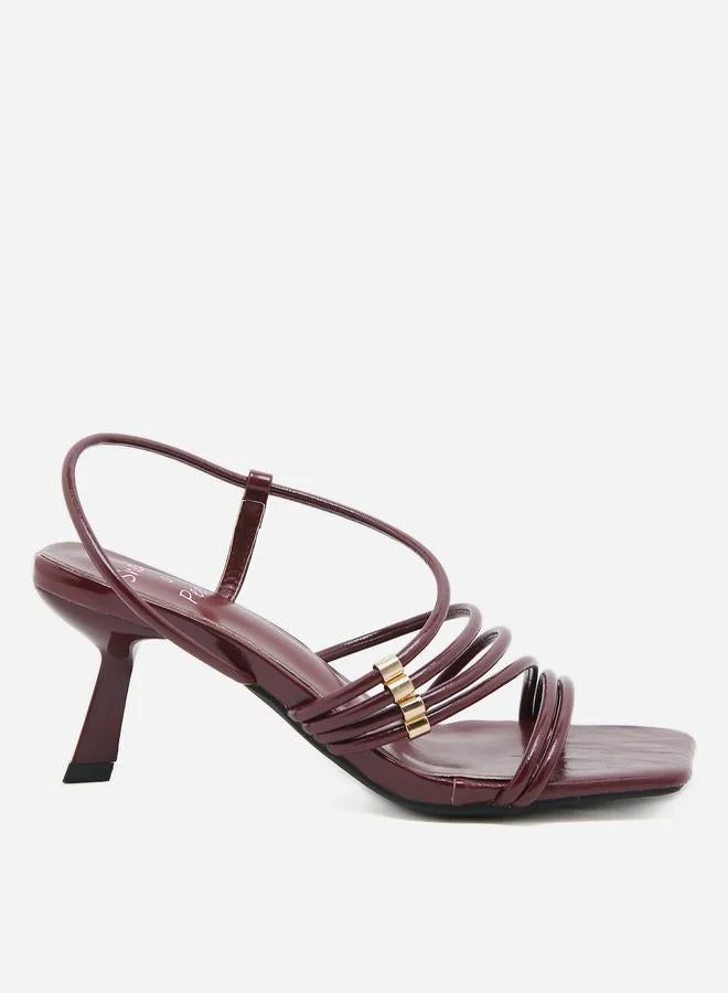 سنيك ايه بيك صندل سادة بكعب ستيليتو وأربطة