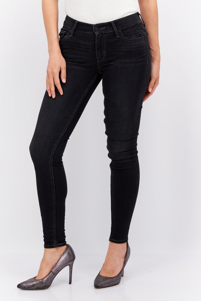 Levi's جينز نسائي ضيق بقصة نحيفة، غامق، قابل للتمدد، أسود - Image 1