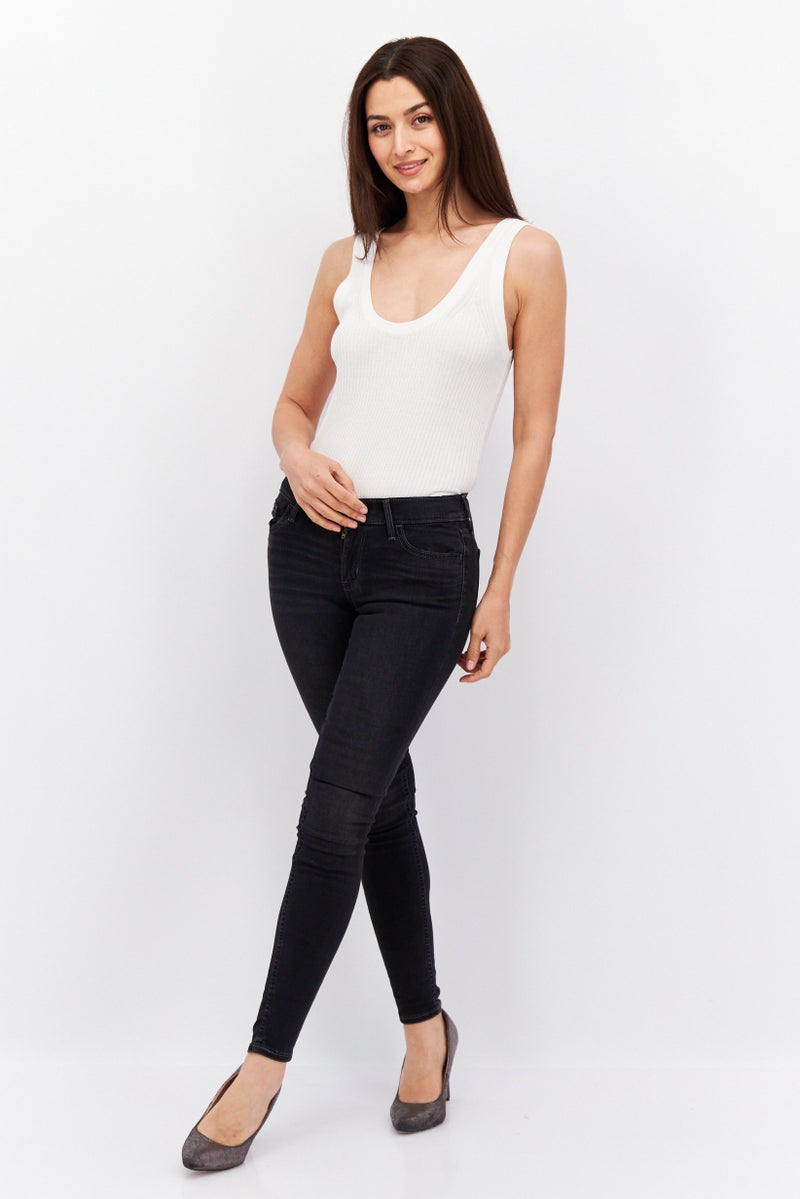 Levi's جينز نسائي ضيق بقصة نحيفة، غامق، قابل للتمدد، أسود - Image 3