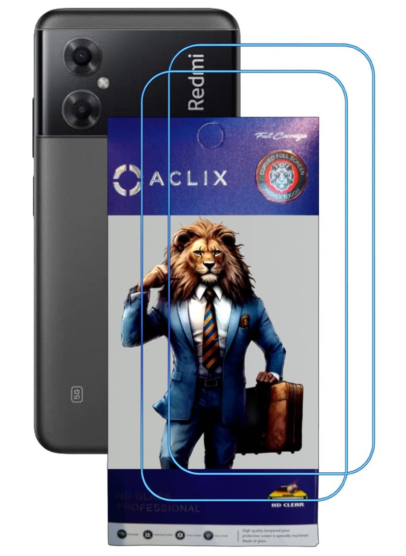 ACLIX 2 Pieces Antistatic ESD Dustproof Premium Quality High Definition Clear Tempered Glass Screen Protector Designed For Xiaomi Redmi Note 11R - Image 1