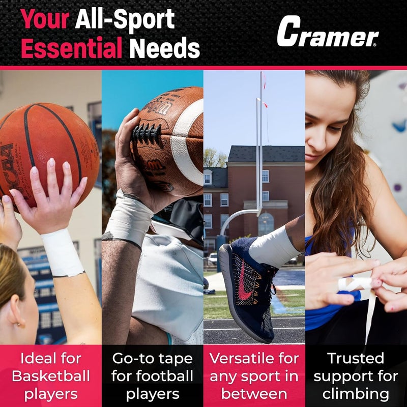 Cramer Team Color Athletic Tape, Purple, For Ankle, Wrist, and Injury Taping, Helps Protect and Prevent Injuries, Promotes Faster Healing, Athletic Training First Aid Supplies, 1.5", Bulk 32 Roll Case - Image 4