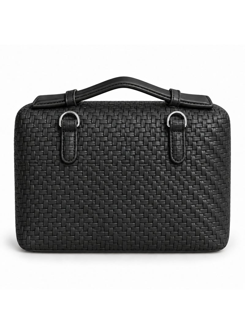 Hot Shopping Women’s Woven Handbag with Adjustable Shoulder Strap – Elegant Multi-Way Tote Bag - Image 5