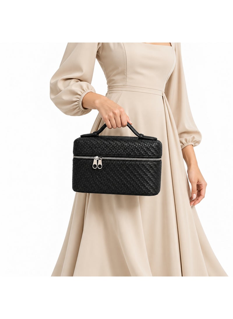 Hot Shopping Women’s Woven Handbag with Adjustable Shoulder Strap – Elegant Multi-Way Tote Bag - Image 1