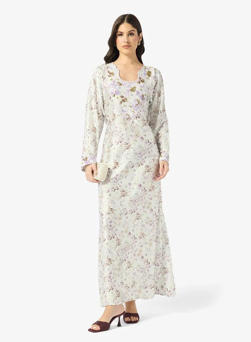 Arabian Closet  Embellished Belted Jalabiya for Women | Best Price UAE