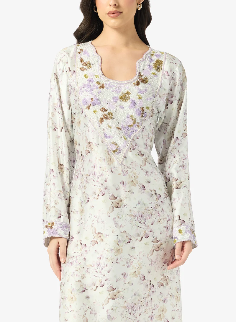 Arabian Closet  Embellished Belted Jalabiya for Women | Best Price UAE