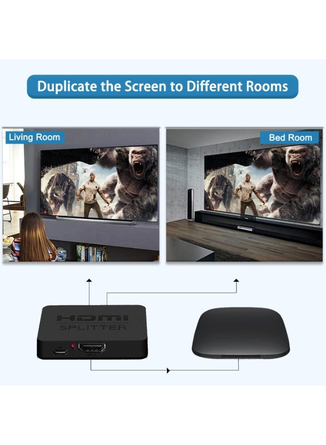 بست وان موزع HDMI 1 في 2 مخرج لشاشتين مع كابل HDMI بطول 1.8 متر، محول HDMI مزدوج 4K لشاشتين - نسخ مصدر واحد إلى شاشتين في نفس الوقت - Image 5