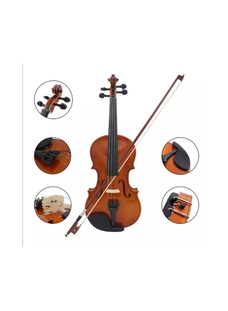 Megarya Student Acoustic Violin 4/4 Size With Case, Bow, Rosin And Violin Stand - Image 3