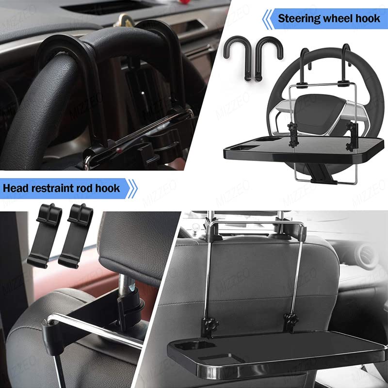MIZZEO Multipurpose 2 in 1 Car Tray Table, Ergonomic Car Desk Passenger Seat with Tray Plate Car Steering Table Compatible with Hyundai XL6 (2019) - Image 2