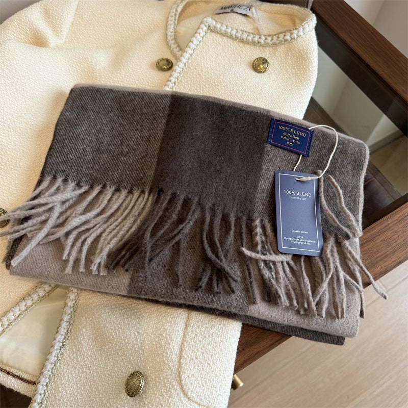 Classic Cashmere Plaid Scarf for Unisex - Image 1