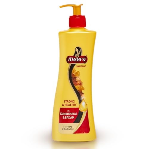 Meera Strong and Healthy Shampoo with Kunkudukai and Badam Sapindus and Almond to Reduce Hairfall 340 ml