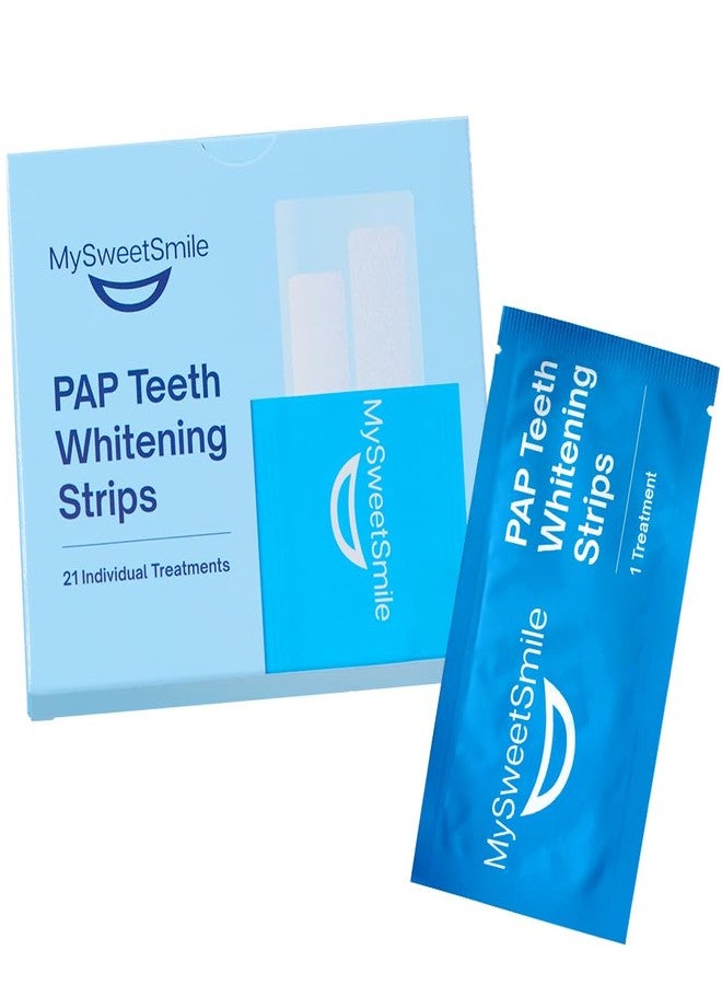 MySweetSmile Pap Teeth Whitening Strips - Enamel-Safe, Sensitivity-Free Formula - 42 Peroxide-Free Whitening Strips - Dentist-Approved - IndyBest Award-Winning Brand - 21 Treatments - Mint Flavour - Image 1