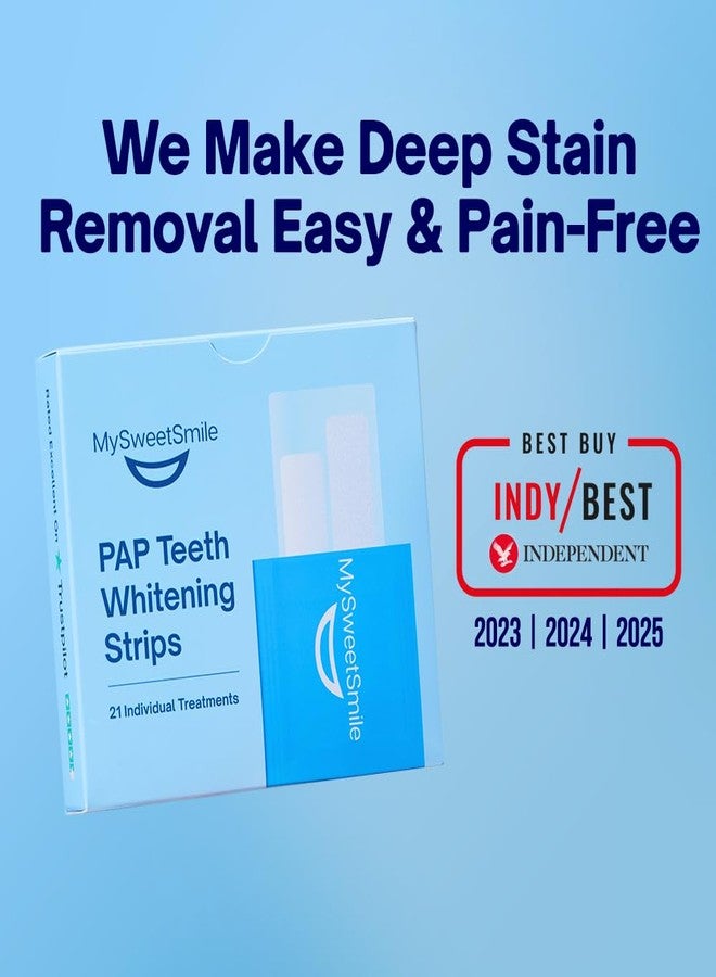 MySweetSmile Pap Teeth Whitening Strips - Enamel-Safe, Sensitivity-Free Formula - 42 Peroxide-Free Whitening Strips - Dentist-Approved - IndyBest Award-Winning Brand - 21 Treatments - Mint Flavour - Image 2