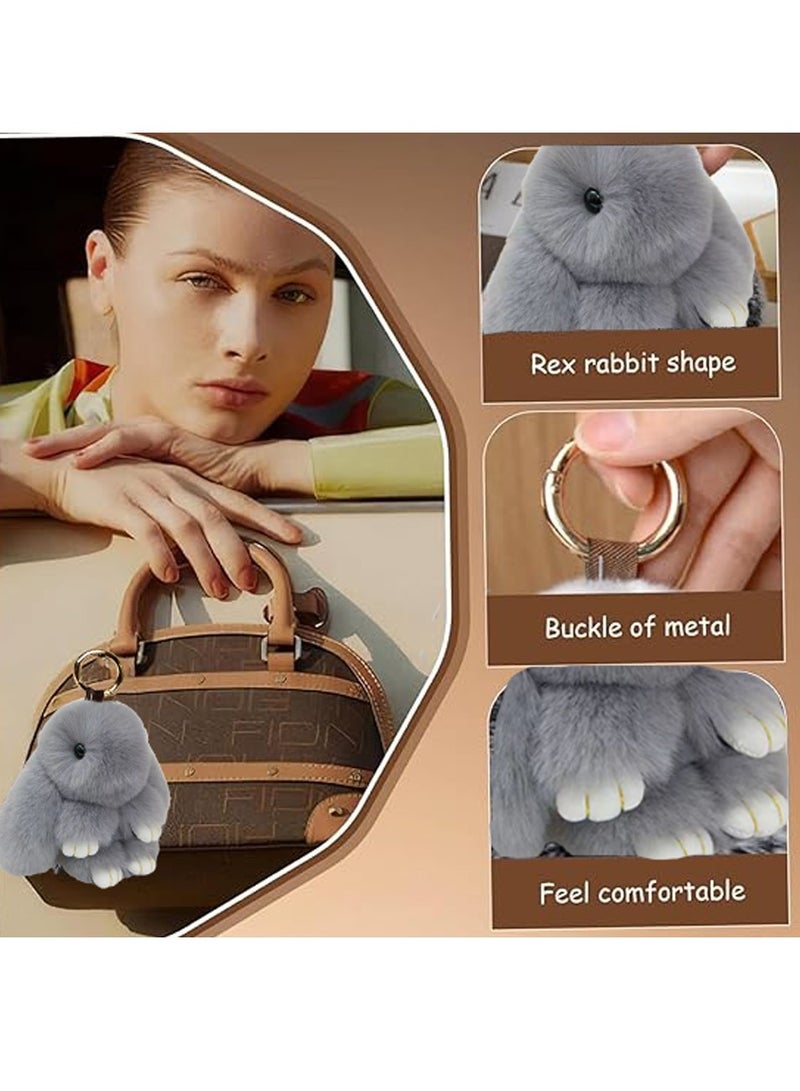 Bunny Keychain Cute Soft Artificial fur Keychain Car Handbag Keyring - Image 3