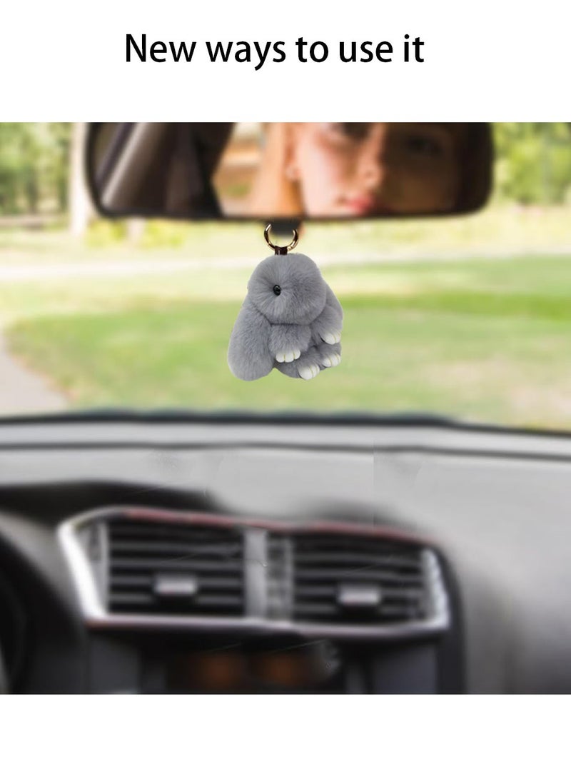 Bunny Keychain Cute Soft Artificial fur Keychain Car Handbag Keyring - Image 4
