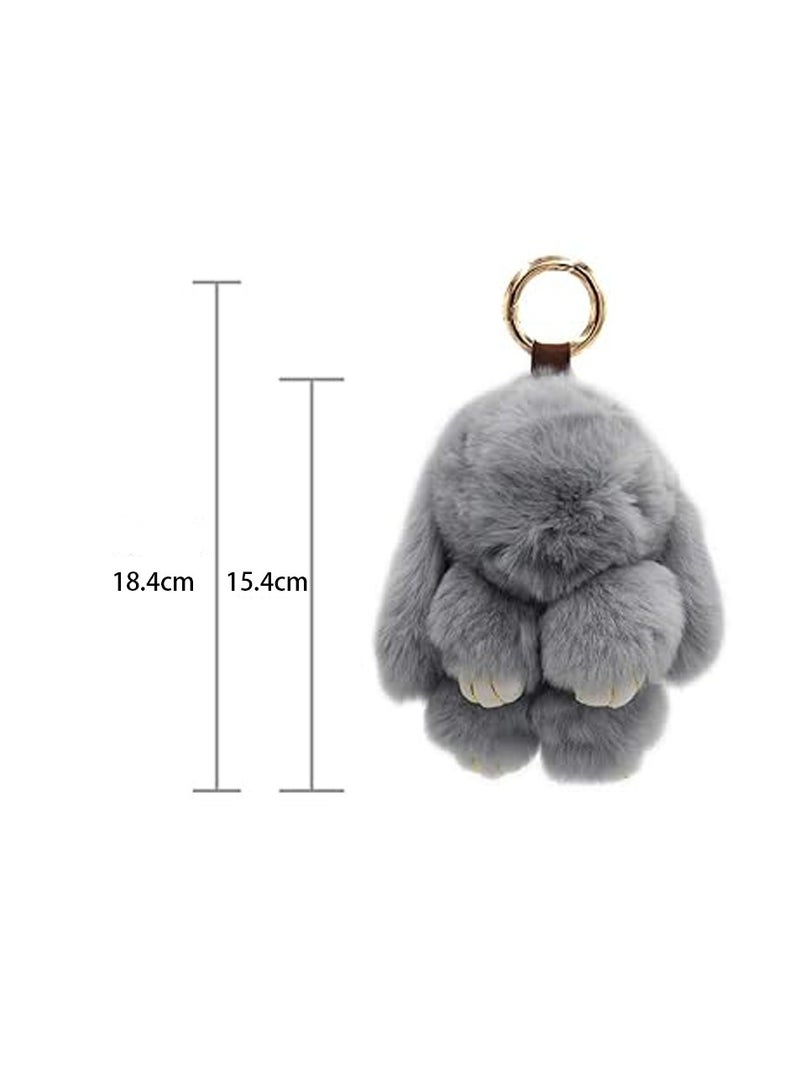 Bunny Keychain Cute Soft Artificial fur Keychain Car Handbag Keyring - Image 5