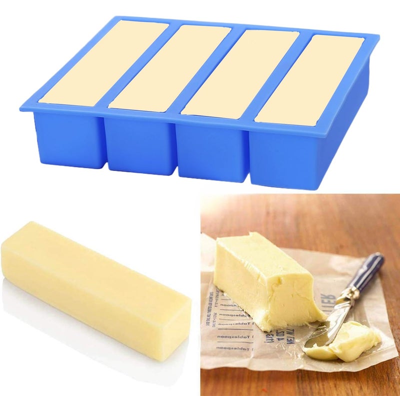 Moflekja Large Ice Cube Molds, Silicone Ice Cube Trays with Easy Release Ice Cubes for Whiskey, Butter Mold, Set of 2 Blue - Image 5