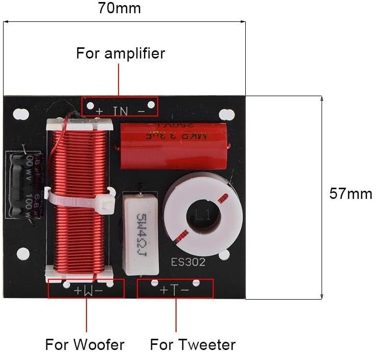 Shopping Spree Speaker Frequency Divider, 2Pcs Speaker Frequency Divider 2 Way 2 Unit Hi-Fi Sound Filter o Module Board - Image 4