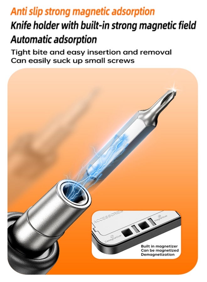 Zeemey 46-in-1 Electric Screwdriver Set,Multifunctional Small Precision Electric Screwdriver Set, Portable Usb Device, Silent & Durable, Long-Lasting,Rechargeable with High Torque Household Repair Tool, Cordless Design, Includes 38 Magnetic Precision Bits and Accessories, Home Improvement Tool Kit,Precision Repair Tool Kit for Phone, Laptop, Camera, Watch, Computer - Image 5