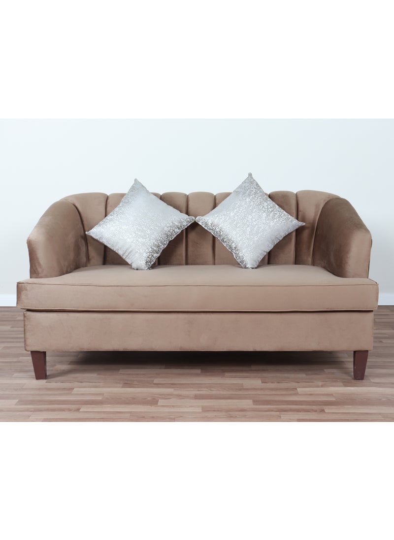 HOMEVEO - Elegant and comfortable living room set with luxurious design 4 pieces - 9 seats - 2 3-seater sofas - 2-seater sofas - 1 brown single chair 220x62x80 cm - Image 1