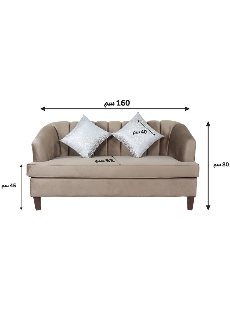 HOMEVEO - Elegant and comfortable living room set with luxurious design 4 pieces - 9 seats - 2 3-seater sofas - 2-seater sofas - 1 brown single chair 220x62x80 cm - Image 1