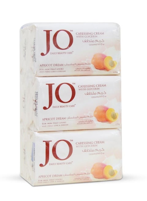 Caressing Cream with Glycerin Bar Soap - Apricot Dream 125g Pack of 2