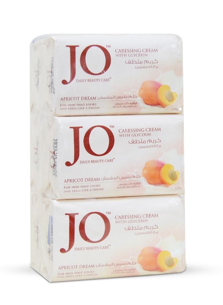 Jo - Caressing Cream with Glycerin Bar Soap - Apricot Dream 125g Pack of 2 - Image 1