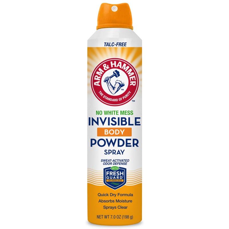 Arm & Hammer Invisible Body Powder Spray, Clear Talc-Free Body Odor & Sweat Control for Men & Women, Spray Body Powder for Women and Men, Arm and Hammer Body Spray Powder, 7 Oz (1 Pack) - Image 1
