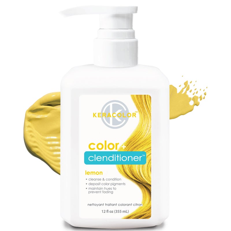 KERACOLOR Keracolor Color  Clenditioner 3in1 ColorDepositing Conditioner Gently Cleanses  Conditions SemiPermanent Lemon Hair Color 12 Fl Oz