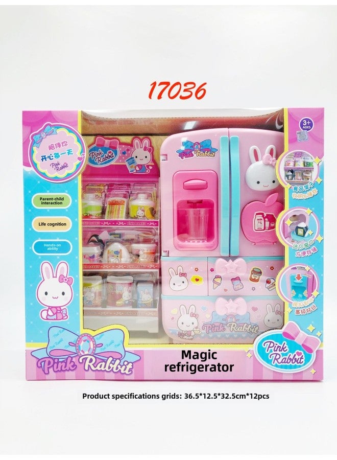 Yiyan Pink Rabbit Kitchen Refrigerator Mini Dressing Table Cake Party Simulation Medical Tools Girl Play House Toy Batch-Color:YY-17036 - Image 1