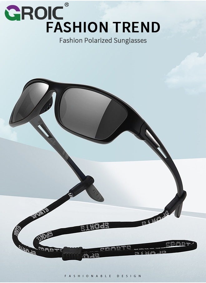 GROIC Sports Sunglasses Polarized Lenses, Cycling Sunglasses, Durable Ultra Light Cycling Glasses with Lanyard Case Glasses Case, Outdoor Sports Polarized Glasses, Windproof Sunglasses  - Image 2