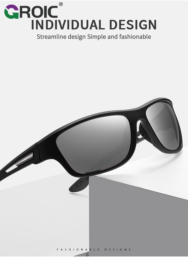 GROIC Sports Sunglasses Polarized Lenses, Cycling Sunglasses, Durable Ultra Light Cycling Glasses with Lanyard Case Glasses Case, Outdoor Sports Polarized Glasses, Windproof Sunglasses  - Image 3
