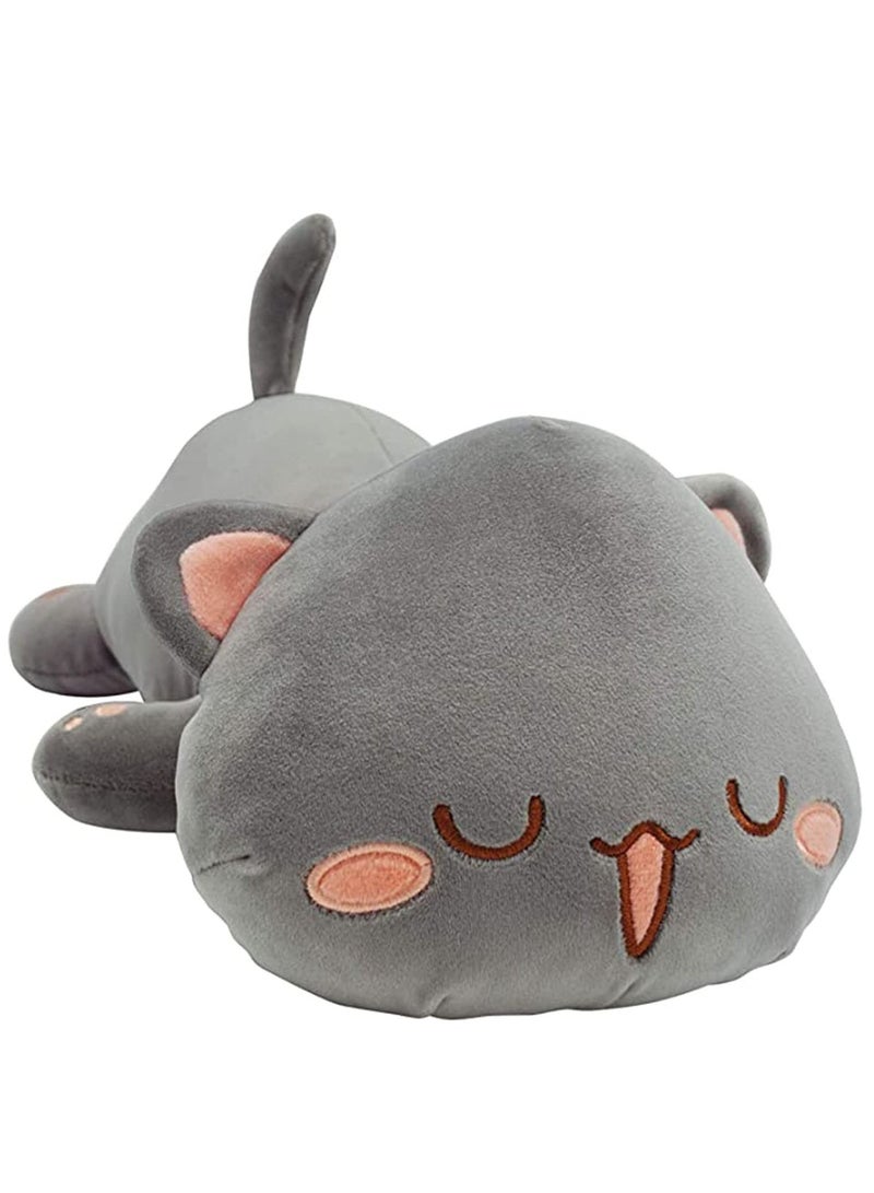 SYOSI Cute Kitten Plush Toy Stuffed Animal Pet Kitty Soft Anime Cat Plush Pillow for Kids, Elastic Cotton, Better Skin Touch Feeling, Gift, Bedroom, Living Room, Family, Office (gray B, 3") - Image 1