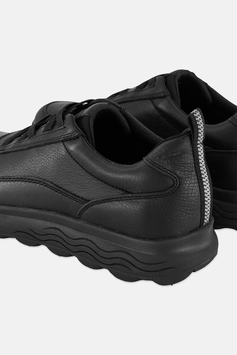 GEOX Men U Spherica Tumbled Lace Up Casual Shoes, Black  - Image 4