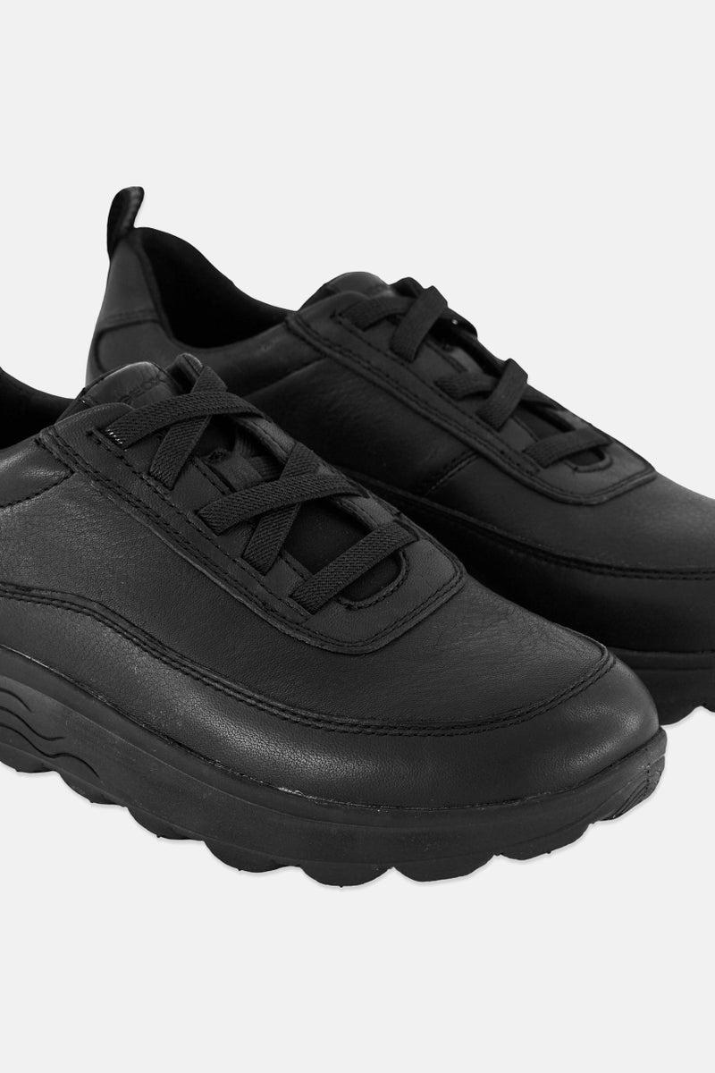 GEOX Men U Spherica Tumbled Lace Up Casual Shoes, Black  - Image 3