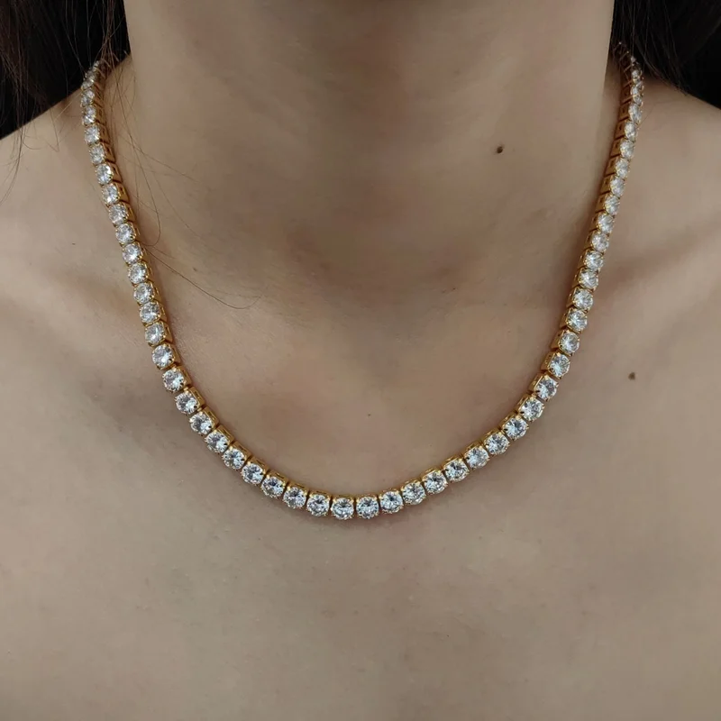 Chavin Gold Waterway Stone Women's Necklace Chain EK18SR-5