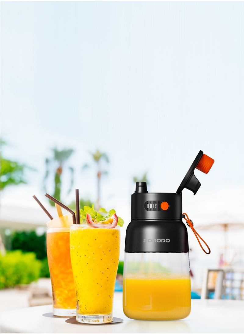 Portable Blender 1L with LED Display / 12 Stainless Steel Blades / Blend and Sip / Quick Prep Time / Blend on the Go - Black/Orange - pzsku/Z0A848983AF4BF34C739AZ/45/_/1731484774/157c2baa-e95f-4fe1-9e59-7b72b2da14e7