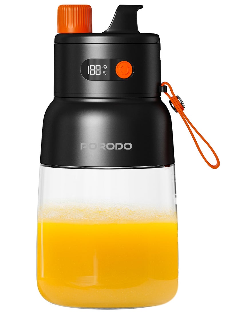 Portable Blender 1L with LED Display / 12 Stainless Steel Blades / Blend and Sip / Quick Prep Time / Blend on the Go - Black/Orange - pzsku/Z0A848983AF4BF34C739AZ/45/_/1731484788/be429de9-da42-4ab8-9d2f-9e41798c8953