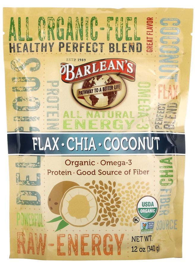 BARLEAN'S خليط الكتان والشيا وجوز الهند 12 أونصة (340 جرام)