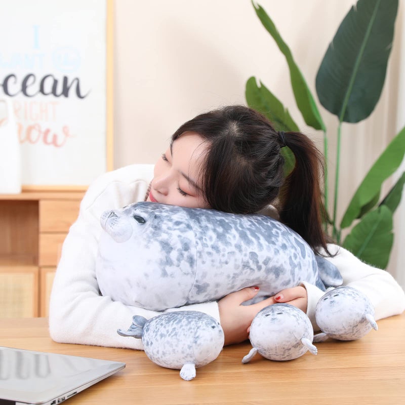 SQEQE Chubby Seal Pillow Plush with 4 Baby Seal Plushies in her Tummy, Stuffed Cotton Plush Animal Toy Gift for Kids - Image 2