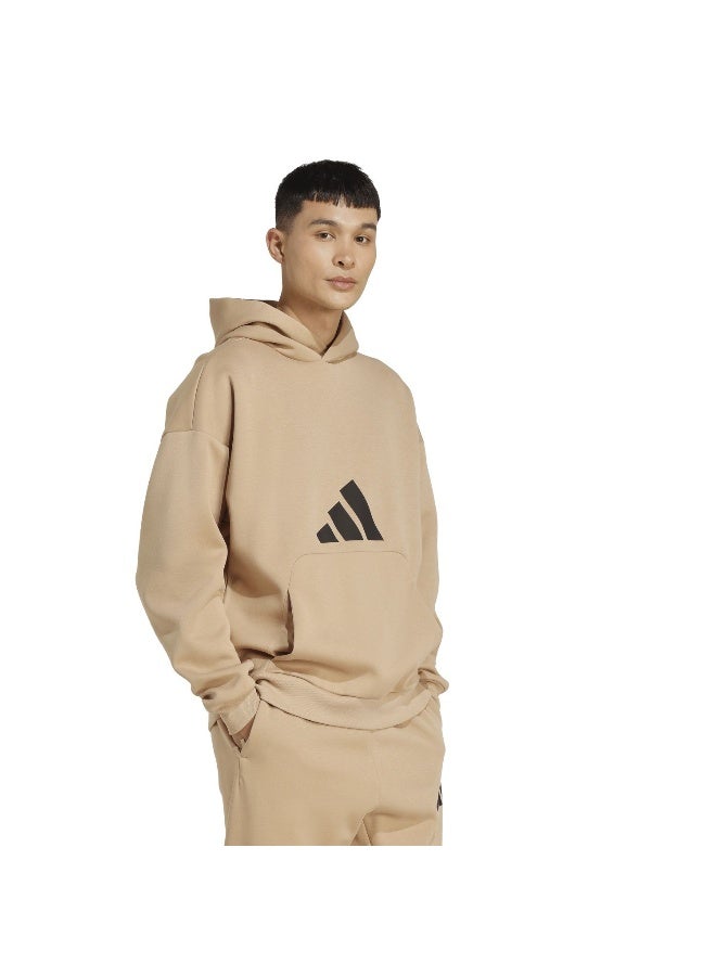 Adidas Adidas M Fi 3Bar Hd Brown Hooded Sweat Sweatshirts For Men - Image 4