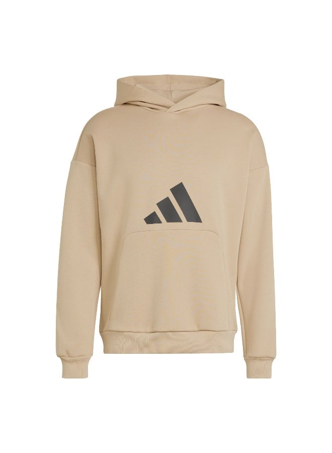 Adidas Adidas M Fi 3Bar Hd Brown Hooded Sweat Sweatshirts For Men - Image 1