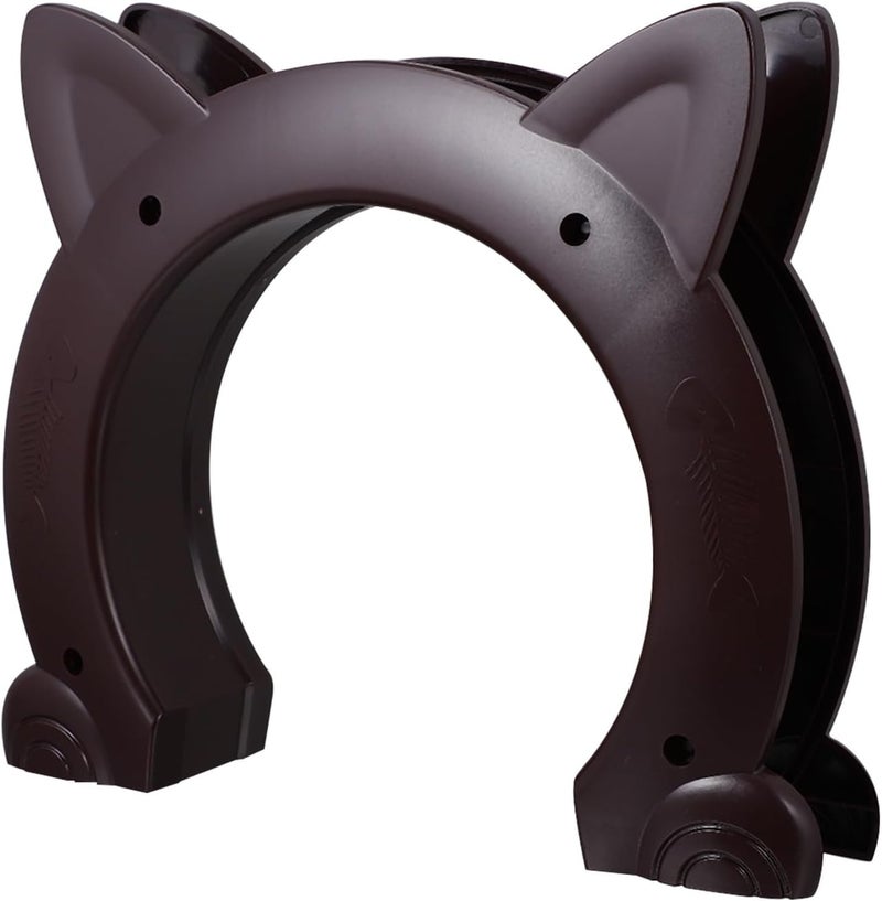 PRETYZOOM Indoor Plastic Cat Door Gate with Easy Access Brown for Cats and Small Dogs - Image 1
