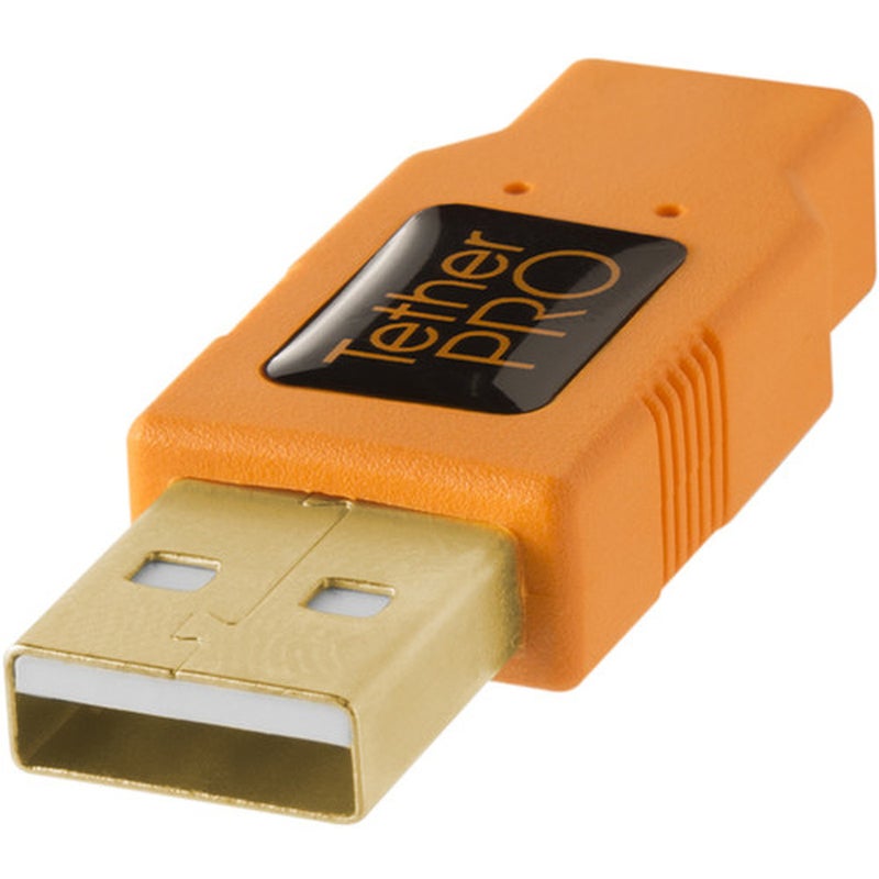 TETHER TOOLS Tether Pro USB 2.0 Male to Mini-B 5 pin, 15', Hi-Visibility Orange - Image 3