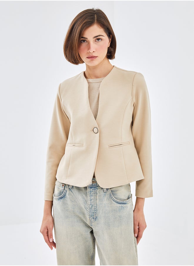 LC WAIKIKI Button-Down Straight Long Sleeve Women's Jacket  - Image 1